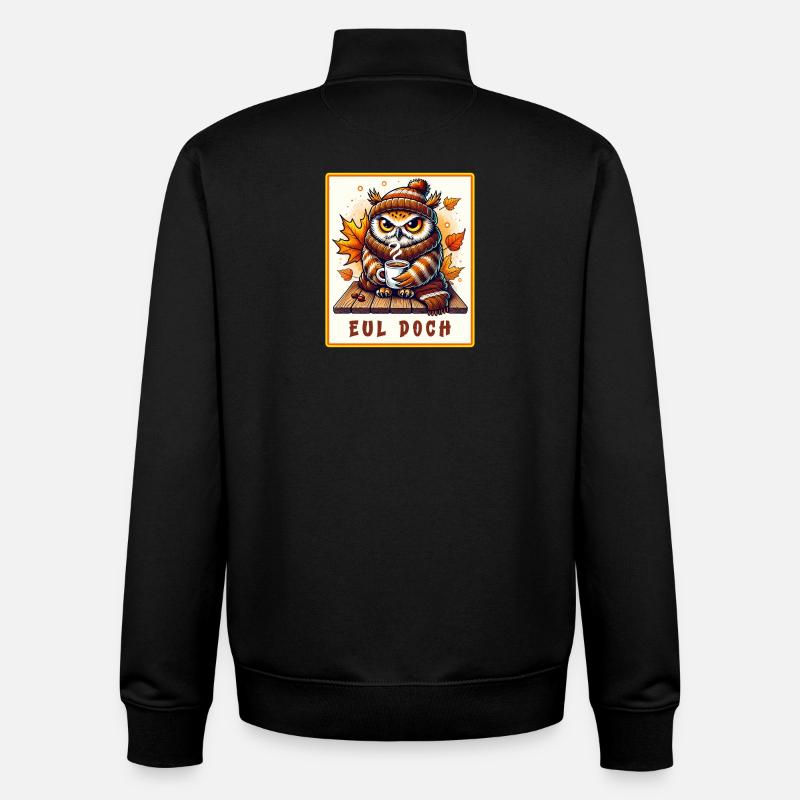 Eul doch – Herbstlicher Kaffeegenuss - Unisex Organic Zip Sweatshirt von Stanley/Stella - Schwarz