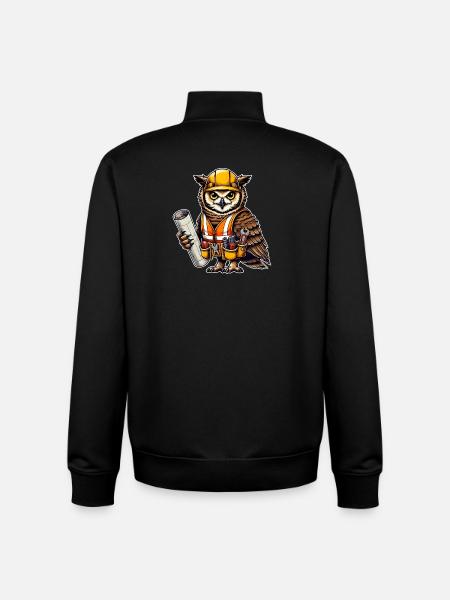 Bauarbeiter-Eule – Clever & Handwerklich! - Unisex Organic Zip Sweatshirt von Stanley/Stella - Schwarz