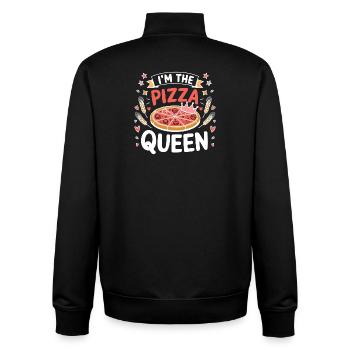 Ich bin die Pizza-Queen - Unisex Organic Zip Sweatshirt von Stanley/Stella - Schwarz - Hinten - AI Model Male 185 light (185cm)