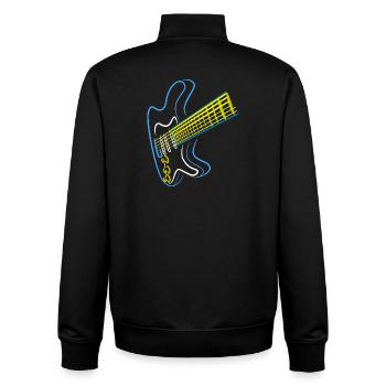 Blaues Gitarren Design - Unisex Organic Zip Sweatshirt von Stanley/Stella - Schwarz - Hinten - AI Model Male 185 light (185cm)