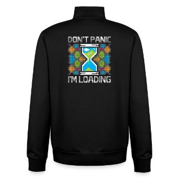 Chargement de Pixel Gaming – Don’t Panic Hourglass - Sweat zippé unisexe en coton bio Stanley/Stella - noir - Dos - AI Model Male 185 light (185cm)