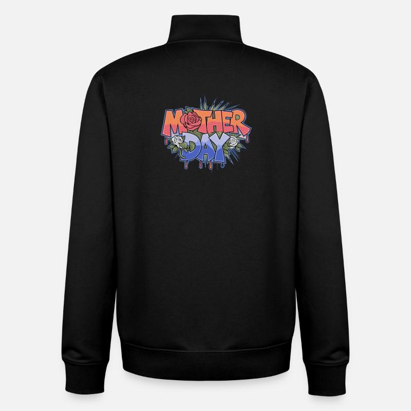 Graffiti zum Muttertag - Unisex Organic Zip Sweatshirt von Stanley/Stella - Schwarz