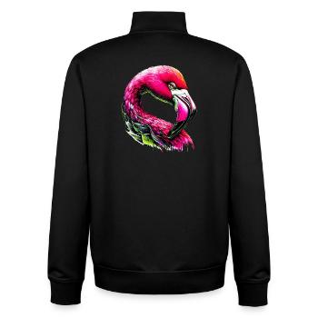 Flamingo - Unisex Organic Zip Sweatshirt von Stanley/Stella - Schwarz - Hinten - AI Model Male 185 light (185cm)