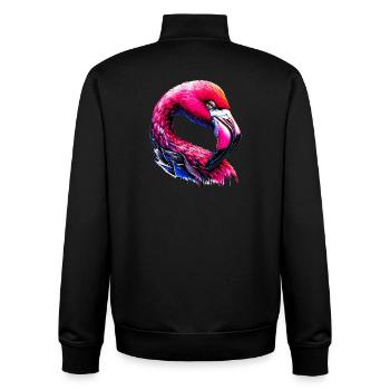 Flamingo - Unisex Organic Zip Sweatshirt von Stanley/Stella - Schwarz - Hinten - AI Model Male 185 light (185cm)