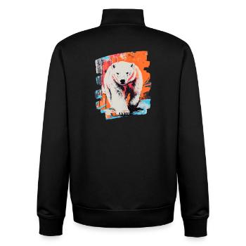 Polar Bear Graffiti Sprayer - Unisex Organic Zip Sweatshirt by Stanley/Stella - black - Back - AI Model Male 185 light (185cm)