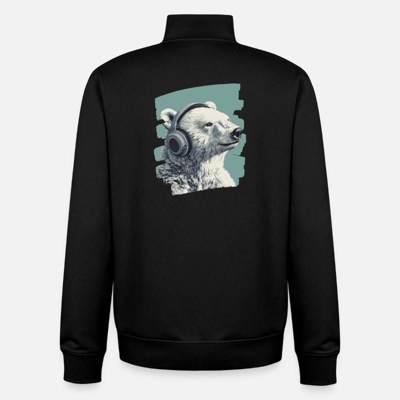 Eisbär - Unisex Organic Zip Sweatshirt von Stanley/Stella - Schwarz