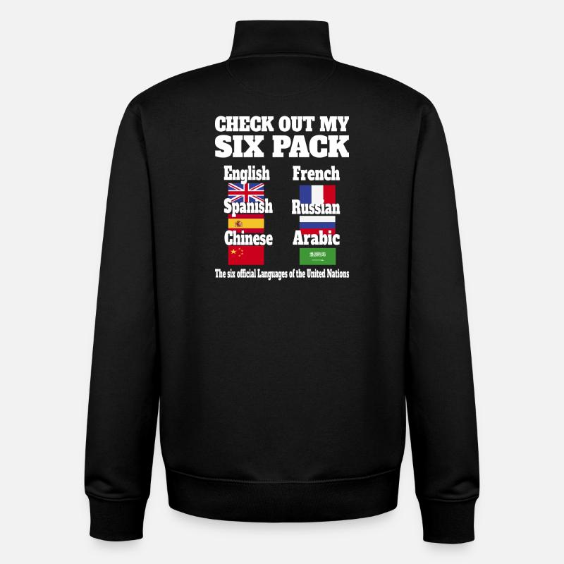 Sprachen Sixpack - Unisex Organic Zip Sweatshirt von Stanley/Stella - Schwarz