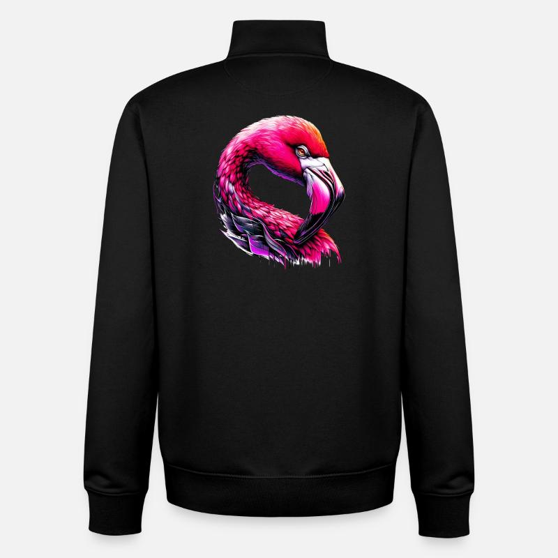 Flamant - Sweat zippé unisexe en coton bio Stanley/Stella - noir