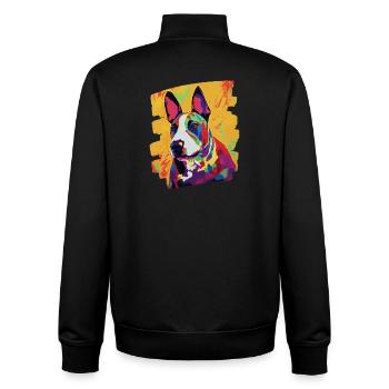 Bull Terrier Chien de combat - Sweat zippé unisexe en coton bio Stanley/Stella - noir - Dos - AI Model Male 185 light (185cm)