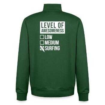 Surfen - Unisex Organic Zip Sweatshirt von Stanley/Stella - Flaschengrün - Hinten - AI Model Male 185 dark (185cm)