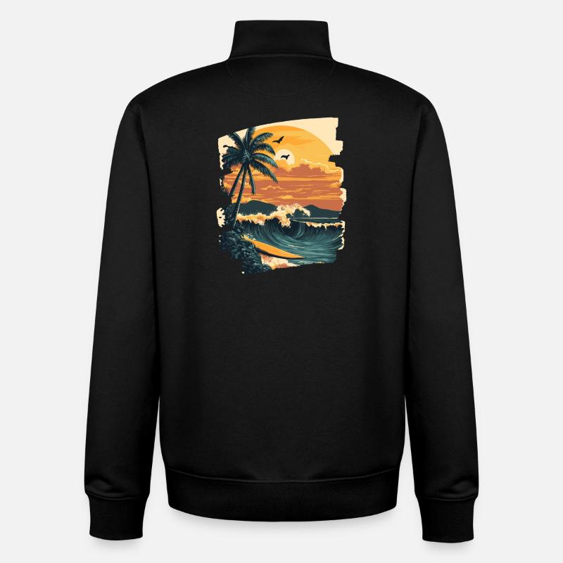 Hawaii Strand - Unisex Organic Zip Sweatshirt von Stanley/Stella - Schwarz