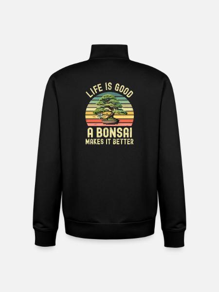 Bonsaï - Sweat zippé unisexe en coton bio Stanley/Stella - noir