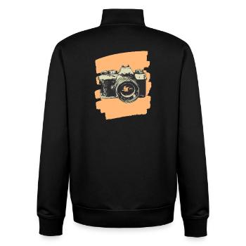 Appareil photo Photographe Photo - Sweat zippé unisexe en coton bio Stanley/Stella - noir - Dos - AI Model Male 185 light (185cm)