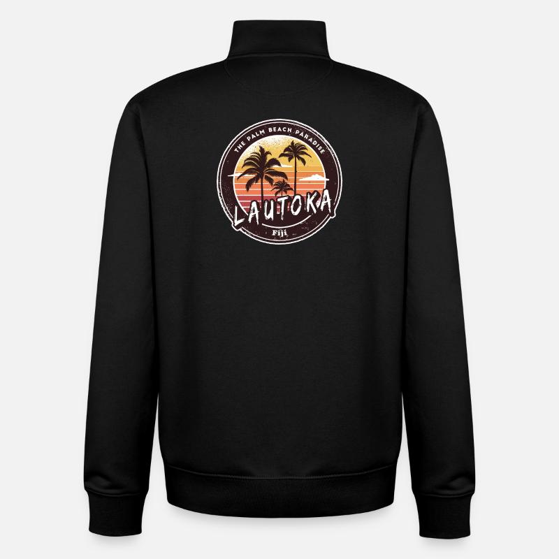 Lautoka – Palm Beach Paradis - Unisex Organic Zip Sweatshirt by Stanley/Stella - black