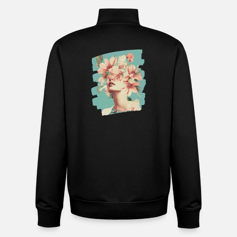 Frühling Frühlingsanfang Blumen - Unisex Organic Zip Sweatshirt von Stanley/Stella - Schwarz