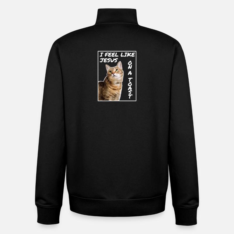 Jesus Katze - Unisex Organic Zip Sweatshirt von Stanley/Stella - Schwarz