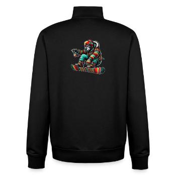 Gorilla Snowboard – King of the Mountain - Unisex Organic Zip Sweatshirt von Stanley/Stella - Schwarz - Hinten - AI Model Male 185 light (185cm)