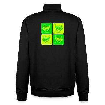Sauterelle minimaliste – art de la nature - Sweat zippé unisexe en coton bio Stanley/Stella - noir - Dos - AI Model Male 185 light (185cm)