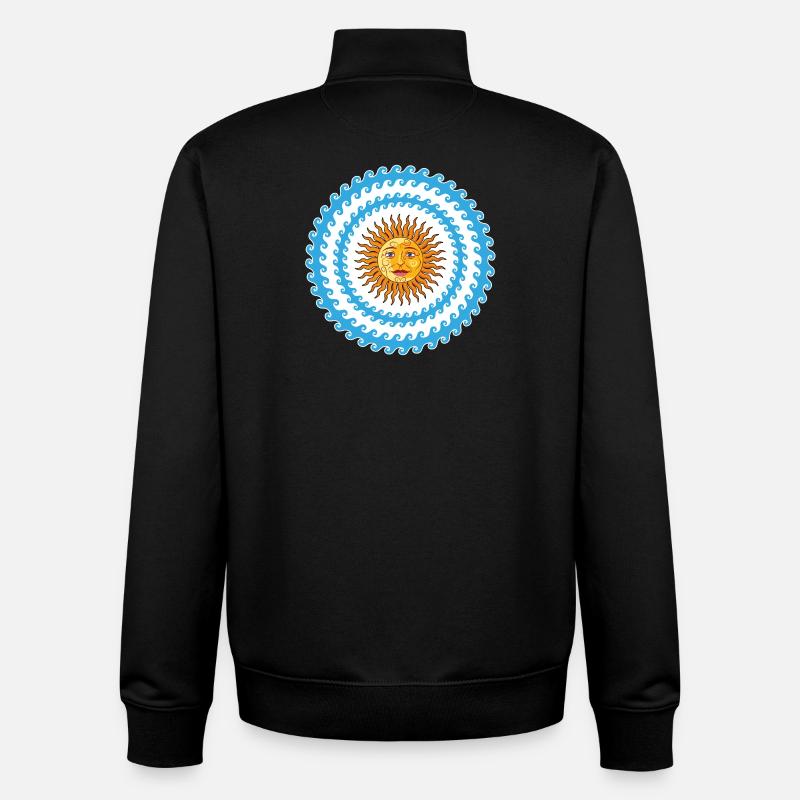 Soleil, mer et couleurs de la mer Méditerranée - Sweat zippé unisexe en coton bio Stanley/Stella - noir