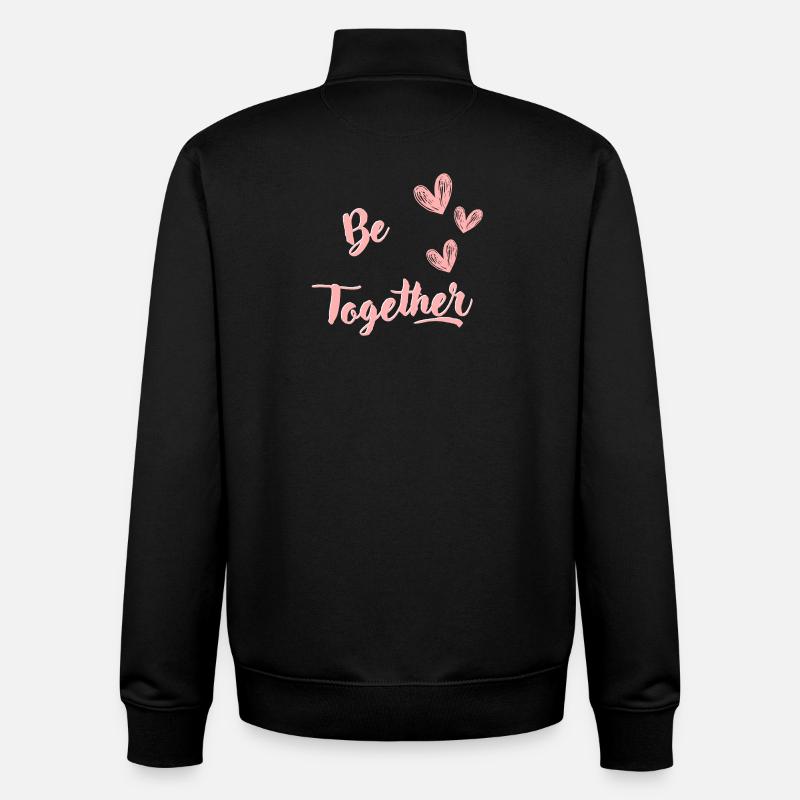 BE TOGETHER bis - Sweat zippé unisexe en coton bio Stanley/Stella - noir