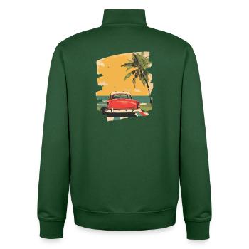 Summer - Unisex Organic Zip Sweatshirt by Stanley/Stella - bottle green - Back - AI Model Male 185 dark (185cm)
