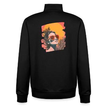 Sommer Retro - Unisex Organic Zip Sweatshirt von Stanley/Stella - Schwarz - Hinten - AI Model Male 185 light (185cm)
