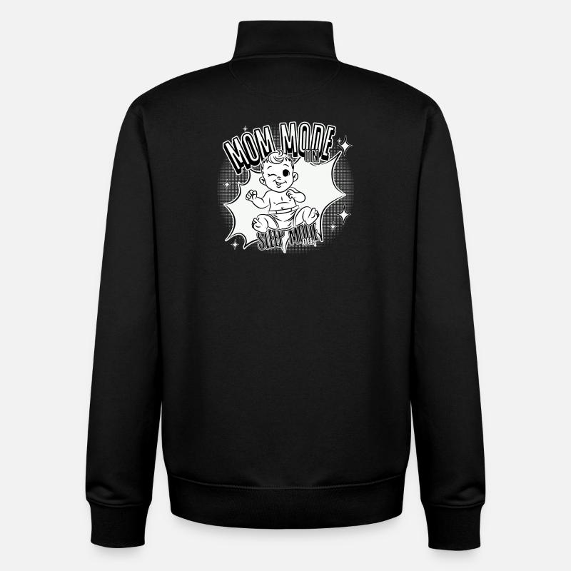 Mom Mode On – Sleep Mode Off - Unisex Organic Zip Sweatshirt von Stanley/Stella - Schwarz