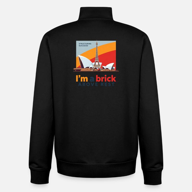 I m a brick above rest - Sweat zippé unisexe en coton bio Stanley/Stella - noir