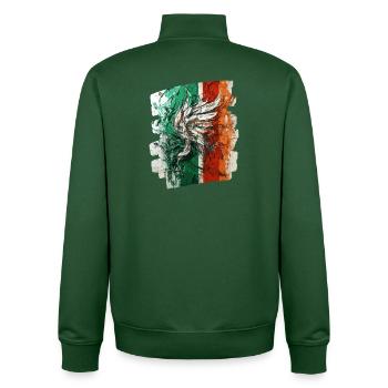 Italian flag Italy - Unisex Organic Zip Sweatshirt by Stanley/Stella - bottle green - Back - AI Model Male 185 dark (185cm)