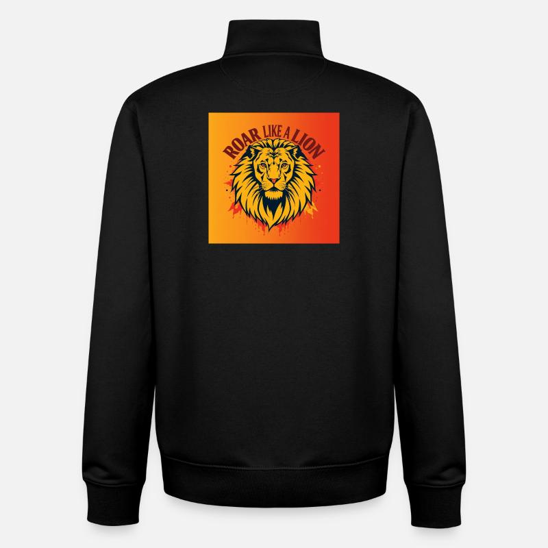Roar like a Lion - Sweat zippé unisexe en coton bio Stanley/Stella - noir