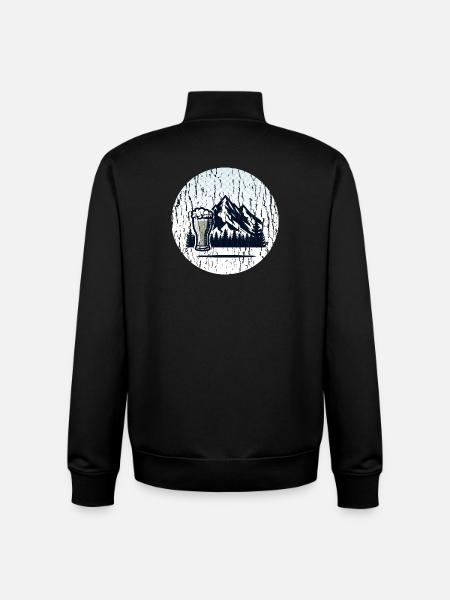 Berglandschaft mit Bierglas - Unisex Organic Zip Sweatshirt von Stanley/Stella - Schwarz