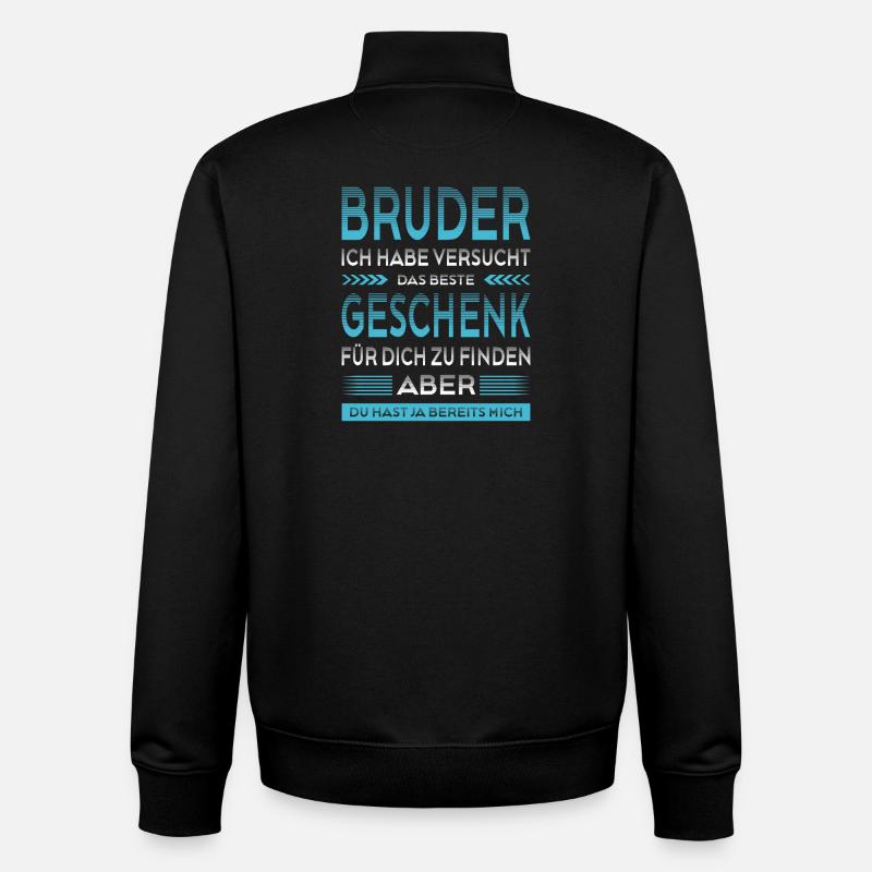 Bruder Bester Bruder Der Welt Geschenke - Unisex Organic Zip Sweatshirt von Stanley/Stella - Schwarz