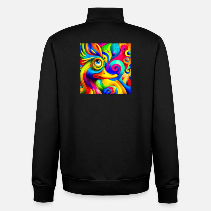 Peinture d’un canard - Sweat zippé unisexe en coton bio Stanley/Stella - noir