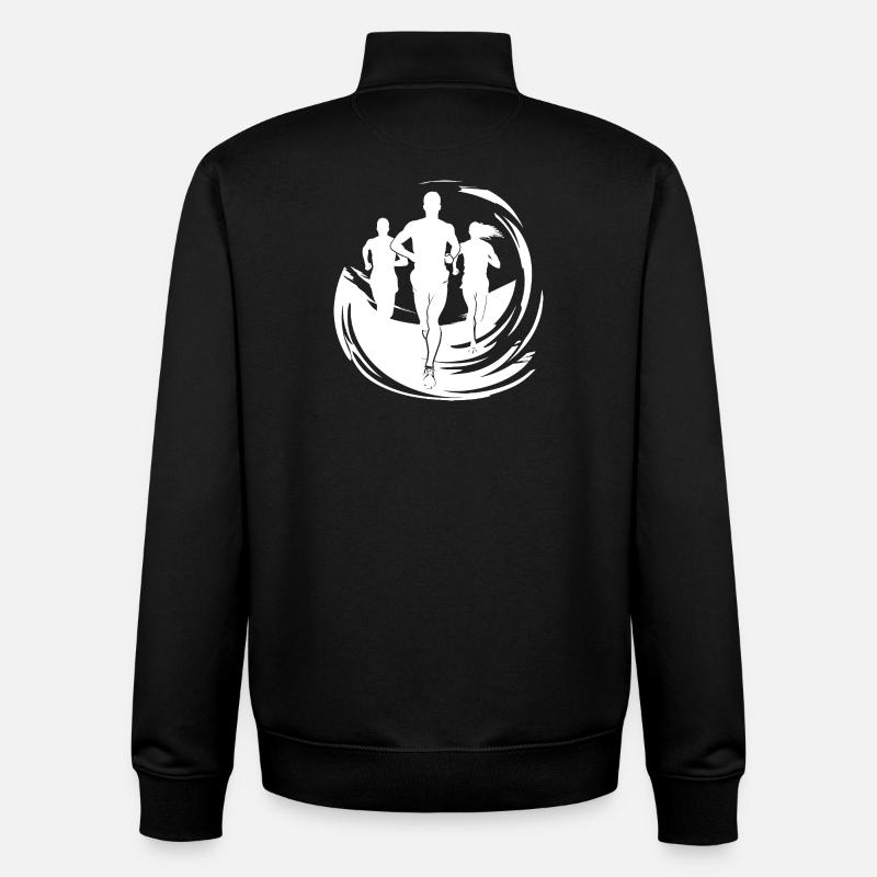 Läufer Zeichnung - Unisex Organic Zip Sweatshirt von Stanley/Stella - Schwarz