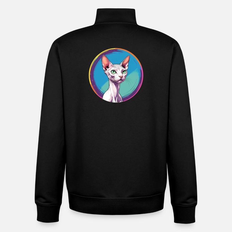 Sphynx Cat - Unisex Organic Zip Sweatshirt von Stanley/Stella - Schwarz