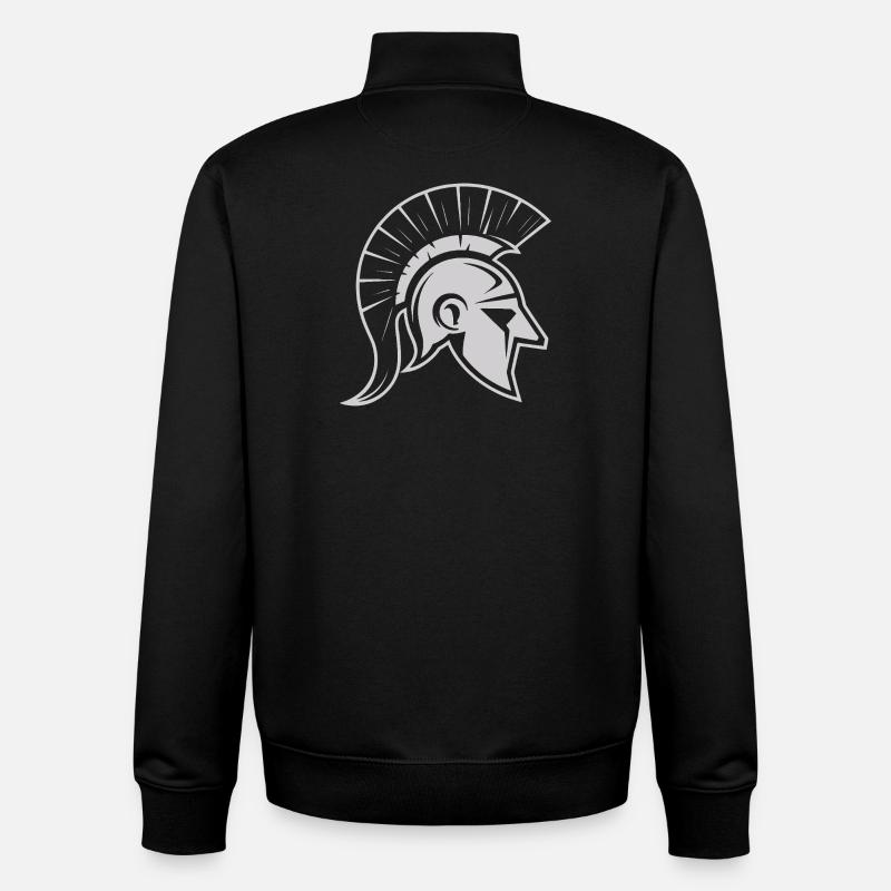 Guerrier spartiate - Sweat zippé unisexe en coton bio Stanley/Stella - noir