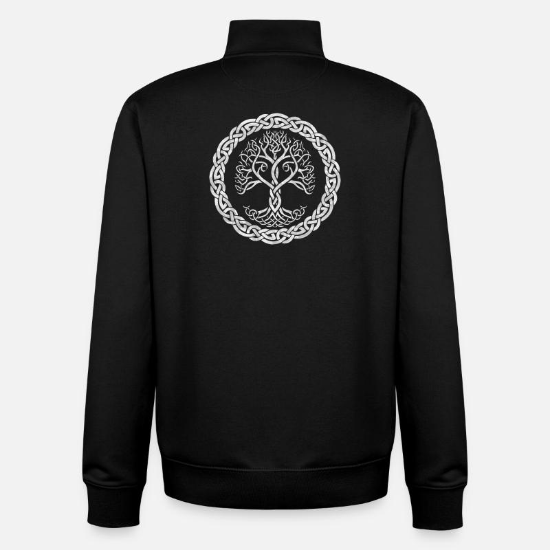 Yggdrasil arbre de vie - Sweat zippé unisexe en coton bio Stanley/Stella - noir