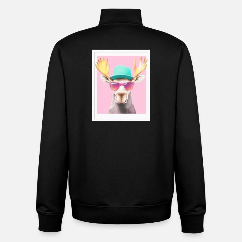 Elch - Unisex Organic Zip Sweatshirt von Stanley/Stella - Schwarz