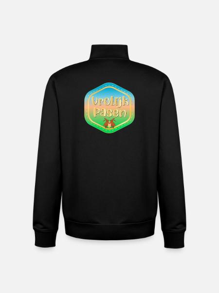 Happy Easter Easter bunnies - Unisex Organic Zip Sweatshirt by Stanley/Stella - black