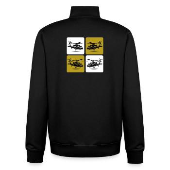Army Helicopter – Military - Unisex Organic Zip Sweatshirt by Stanley/Stella - black - Back - AI Model Male 185 light (185cm)