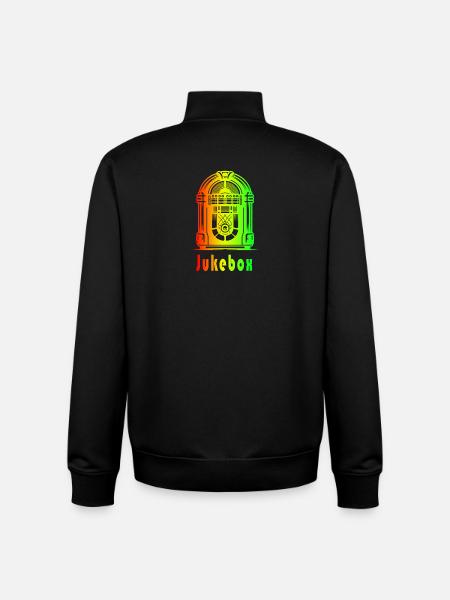 Retro Jukebox – Rainbow Vibes - Unisex Organic Zip Sweatshirt by Stanley/Stella - black