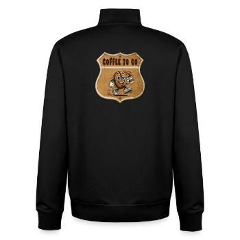 Coffee to Go – Vintage Style - Unisex Organic Zip Sweatshirt von Stanley/Stella - Schwarz - Hinten - AI Model Male 185 light (185cm)