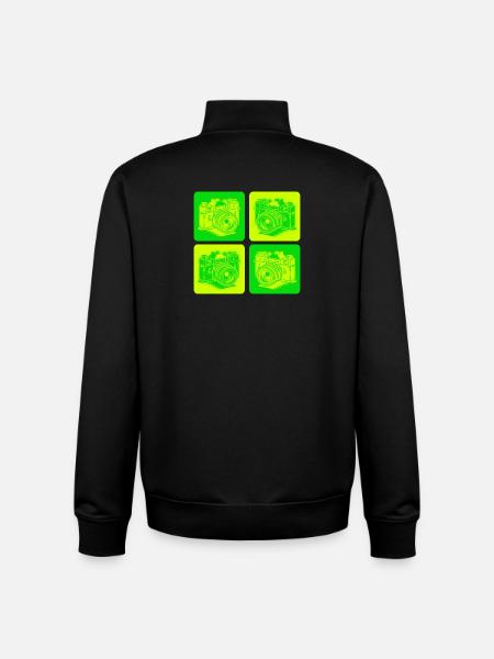 Camera – Pop Art Photography Camera - Unisex Organic Zip Sweatshirt by Stanley/Stella - black