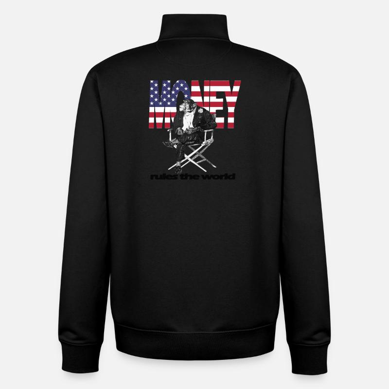 L’argent règne sur le monde - Sweat zippé unisexe en coton bio Stanley/Stella - noir