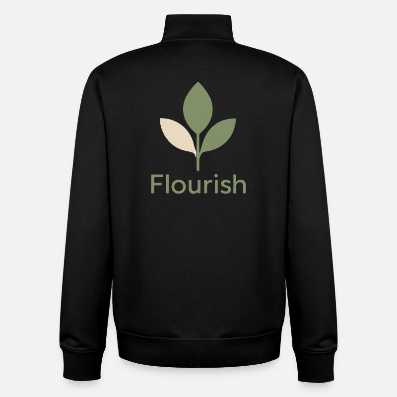 S’épanouir – S’épanouir en équilibre - Sweat zippé unisexe en coton bio Stanley/Stella - noir