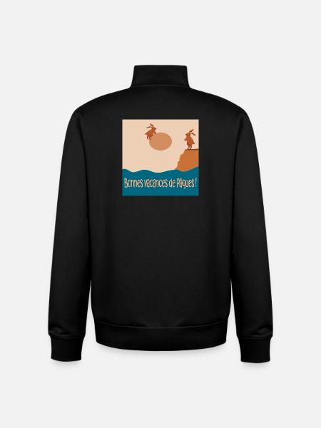 Bonnes vacances de Pâques - Sweat zippé unisexe en coton bio Stanley/Stella - noir