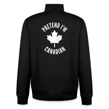 Tu so, als wäre ich Canadian Maple Leaf - Unisex Organic Zip Sweatshirt von Stanley/Stella - Schwarz - Hinten - AI Model Male 185 light (185cm)