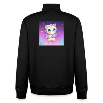 Astronaut kitten - Unisex Organic Zip Sweatshirt by Stanley/Stella - black - Back - AI Model Male 185 light (185cm)