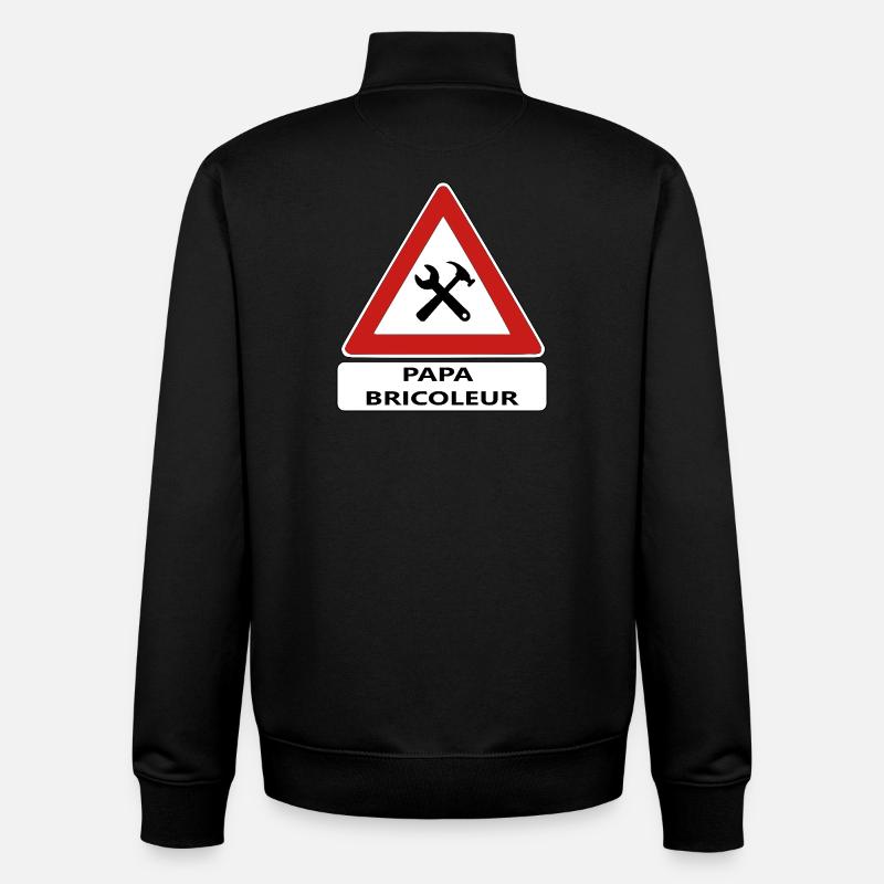 Papa bricoleur - Sweat zippé unisexe en coton bio Stanley/Stella - noir