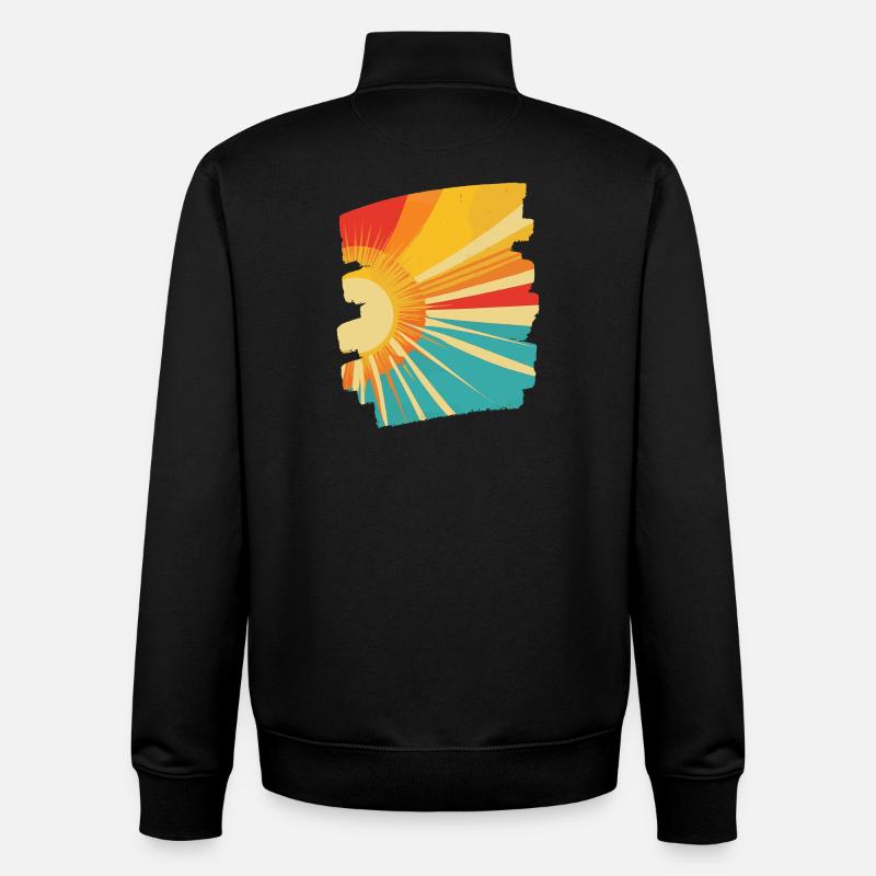 Soleil d’été - Sweat zippé unisexe en coton bio Stanley/Stella - noir